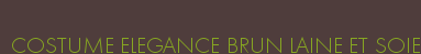 COSTUME ELEGANCE BRUN LAINE ET SOIE
