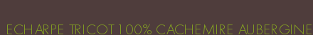 ECHARPE TRICOT 100% CACHEMIRE AUBERGINE