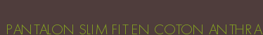 PANTALON SLIM FIT EN COTON ANTHRA