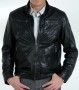 BLOUSON NOIR CUIR AGNEAU