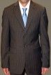 COSTUME BRUN RAYURE BLEU