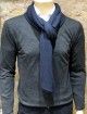 KNIT SCARF 100% CASHMERE NAVY BLUE