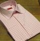 CHEMISE ROSE CARREAUX A POIGNET MOUSQUETAIRE