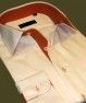CHEMISE CINTREE BLANCHE AVEC OPPOSITION ORANGE