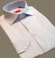 CHEMISE COL ITALIEN BLEU CHEVRON