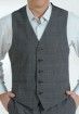 GILET PRINCE DE GALLE GRIS FONCE