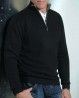 pull zip camionneur noir 100% Cachemire
