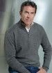 zip sweater 100% cashmere trucker brown
