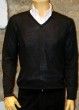 PULL COL V NOIR AVEC COUDIERE