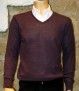 PULL COL V AUBERGINE AVEC COUDIERE